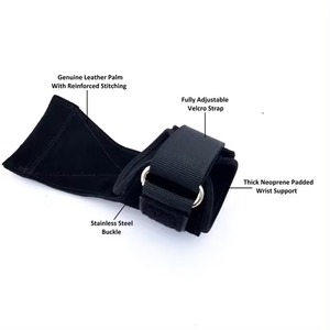 Bodybuilding <b>Power</b> Training Weight Lifting Heavy Hooks Straps, Pull up Hooks Hand Grip Protection <b>Wrist</b> Straps - Product Image 2