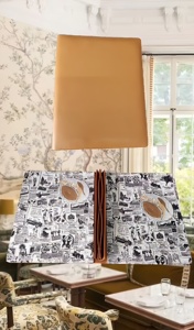 Chất Lượng Cao Cấp A4 Da Đầy Đủ <span class=keywords><strong>Menu</strong></span> Bìa Bền PU Da Với Gỗ Dập Nổi Vàng Kim Loại Tấm Logo Cho Khách Sạn Nhà Hàng - Product Image 2