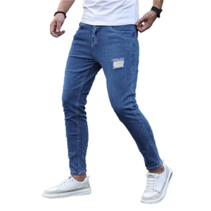 Jeans Hombre Ropa Selvedge Denim Pantalón ancho Boys Cargo Homme Frayed Baggy Wash Ripped Skinny Jean Marca Hombres Ropa Hombres Jeans - Product Image 4