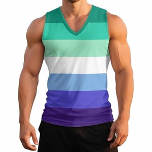 Vente en gros de débardeurs hommes de haute qualité avec logo personnalisé tenue décontracté taille XL en coton et polyester sans manches pour le fitness - Product Image 1