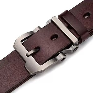Ceintures habillées personnalisées avec logo, nouveau design, ceintures en cuir véritable de haute qualité pour hommes, avec boucle ardillon élégante, au prix de gros - Product Image 4