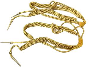 Corde d'épaule ou longes Aigullette de couleur jaune de haute qualité pour unisexe avec accessoires en laiton - Product Image 1