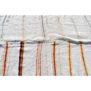 พรมวินเทจ ขนาด 4.7x11.4 ฟุต พรมตุรกี พรมขนสัตว์ลายทางสีขาวส้ม - Product Image 4