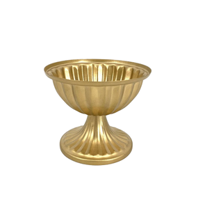 Décoration de table pour événements de mariage professionnels, vase à compote élégant et moderne en métal doré, résistant à la rouille, pour intérieur et extérieur, piédestal en fer pour fleurs - Product Image 1