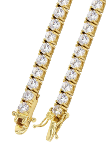 เย็น3มม. 4มม. VVS 925เงินชุบทองฮิปฮอป VVS Moissanite สร้อยคอเทนนิสเพชรราคาโรงงานโดยตรง - Product Image 5