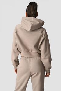 Custom Women Crop Top Hoodie Casual Oversized Pullover Cropped Hoodie <b>Sweatshirt</b> for Women OEM Wholesale - Product Image 3