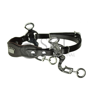 Personnalisable Original Cuir Noir Marron Bitless Cheval Kaupres Hackamore Acier Inoxydable Fantaisie Shanks Produit Équestre - Product Image 4