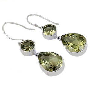 Pendientes Elegantes de Plata con Amatista Verde para Mujer - Product Image 1