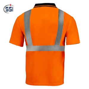 Polo de sécurité haute visibilité imperméable et réfléchissant avec option de logo personnalisé, manches courtes - Product Image 3