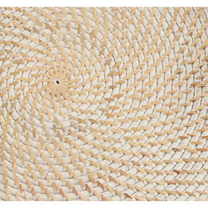 Customized <b>White</b> Wash Rattan <b>Placemat</b> For Minimalist Dining Table Decoration Boho Style Natural Rattan <b>Placemat</b> - Product Image 3