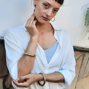 Brazalete de latón a la moda para mujer, joyería de moda, pulsera chapada tradicional al por mayor, conjunto de brazaletes para niñas y mujeres - Product Image 1