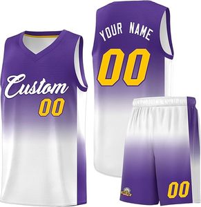 Venta al por mayor camiseta de baloncesto en blanco sublimación malla impresión equipos uniforme hombres personalizado bordado degradado Color camisetas de baloncesto - Product Image 1