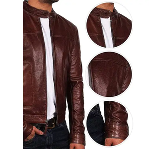 Nouvelle veste en cuir noir coupe slim coupe-vent de haute qualité classique pour motard en PU pour hommes 2025 - Product Image 4