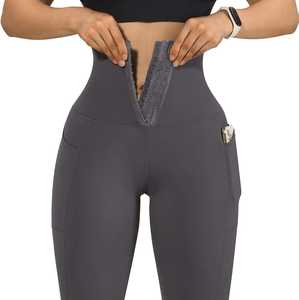 Leggings de Cintura Alta con Control de Abdomen y Bolsillo, Pantalones Deportivos Transpirables de Spandex y Poliéster - Product Image 2