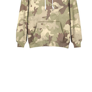 Sudadera con Capucha Personalizada, Estilo Holgado, 100% Algodón, Tejido Grueso, Camuflaje de Caza, Color Blanco y Verde, para Hombre - Product Image 4