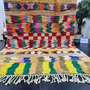 Tapis Marocain Fait à la Main 6x10 Berbère Tribal Hiver Laine Patchwork Coloré Laine Zone Surteint Tapis Superbe Mrirt Tapis - Product Image 1