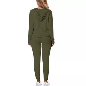 ชุดวอร์มผู้หญิงแบบมีฮู้ด แขนยาว ผ้าริบ โพลีเอสเตอร์/คอตตอน คุณภาพสูง ระบายอากาศได้ดี ราคาถูก ขายดีที่สุด รับผลิตตามแบบ (OEM) สำหรับฤดูหนาว - Product Image 3