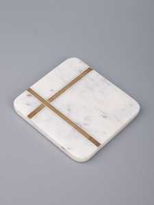 จานรองแก้วเซรามิกลายหินอ่อนพิมพ์ยูวีพร้อมวัสดุรองแก้วสไตล์คลาสสิก - Product Image 2