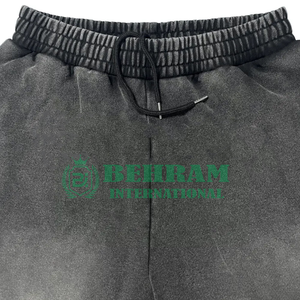 Vente en gros de pantalons droits pour hommes délavés au soleil pantalons de survêtement pour hommes pantalons de survêtement unisexe à jambes larges rayées incurvées - Product Image 2