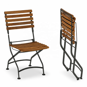 Chaise de bistrot pliante en bois moderne pour l'extérieur, avec structure en métal, pour restaurant, café, terrasse, hôtellerie, couleur personnalisée - Product Image 3