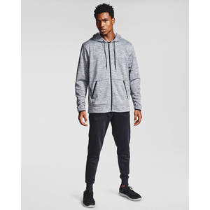 Sweat à capuche gris bicolore de qualité supérieure avec fermeture éclair |   Veste streetwear à empiècements contrastés, poids lourd |   Vêtements d'extérieur en polaire personnalisés avec étiquette privée - Product Image 4