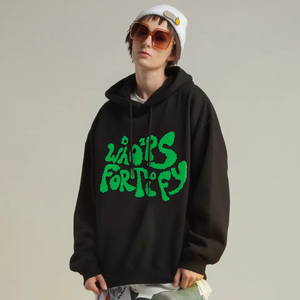 Sweat à capuche à manches longues pour homme, 50 coton, 50 Polyester, imprimé, surdimensionné, noir, vente en gros - Product Image 5