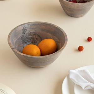 Fruteros de Madera de Mango Pintados a Mano, Ecológicos y Personalizables, de 8x8x4 Pulgadas, Aptos para Lavavajillas, Ligeros y Duraderos para Fiestas - Product Image 4