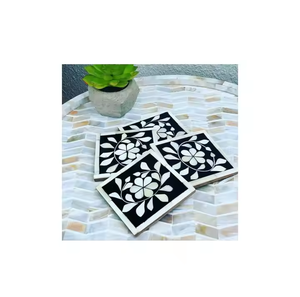 Sous-verre en os incrusté, classique, écologique, artisanal, avec un design personnalisable et une forme carrée - Product Image 6