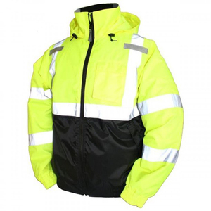 Hi Vis Winter Workwear Chaquetas Multi-Bolsillos Cremallera Capucha Cintas reflectantes Precio al por mayor Chaleco impermeable con estilo para seguridad - Product Image 2