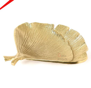 Plateau de service fini doré Plateau de service en forme de coquillage - Product Image 2