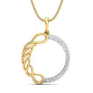 Exclusive Minimalist Circle Pendant Necklace Boho Brass Necklace Women 18k Gold Plated Twist Gemstone Circle Wholesale/OEM/ODM - Product Image 5