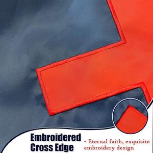 Bandera Americana con Cruz, 3x5 pies, para Exteriores, Impermeable, de Poliéster, Bordada, Patriótica, con la Imagen de Jesús, 2 Ojales de Latón - Product Image 3