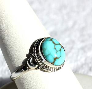 Wholesale Custom Party Silver 925 Band with Hot Sale Gemstone <b>Turquoise</b> <b>Ring</b> for Women Engagement Channel Technology OEM Jewelry - Product Image 4