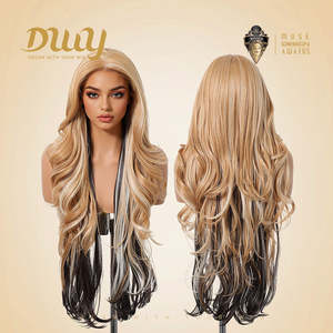 DWY Glueless Blonde HD Lace Front Synthetic <b>Wig</b> 30-32 Inches Heat Resistant Fiber Body Wave <b>Wig</b> with Small Cap Size - Product Image 5