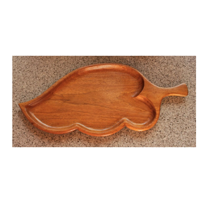 Assiette à feuilles en bois d'acacia antique Vaisselle Plateau en bois poli naturel unique Fabricant indien - Product Image 6