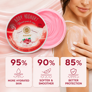 Vente en gros de yaourt corporel à la canneberge 200g, crème hydratante pour le corps faite à la main, parfumée aux fruits, soin de la peau, fabriqué en UE - Product Image 2
