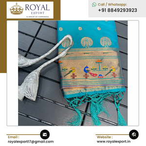 Calidad óptima, superventas, patrón de lujo, diseño elegante, ropa de Festival, Sari de seda pura con cobre Zari tejido, Sari Pallu - Product Image 2