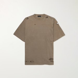 Personalizado al por mayor de gran tamaño de los hombres camiseta de socorro de peso pesado 100% algodón hombres camisetas desgastadas OEM servicio de hombres camiseta - Product Image 4