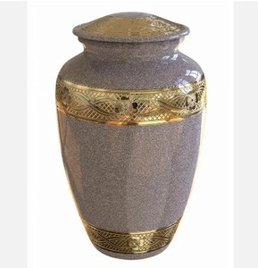 Urne funéraire de Biarritz en métal en laiton de vente chaude avec urne funéraire de forme florale ronde à vendre - Product Image 5