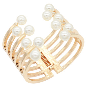 Braccialetti e braccialetti di perle con cerniera color oro - Product Image 2