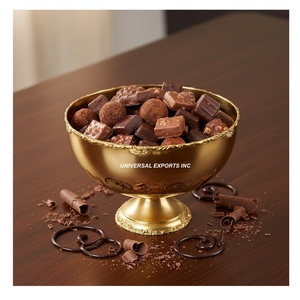 Tazón de Chocolate Decorativo de Metal con Acabado Dorado, Calidad Premium, Hecho a Mano, Nuevo y Lujoso - Product Image 1
