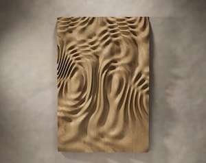 Modern Handcrafted Art Deco Lemon Yellow Frame Birthday Portrait Parametric 3D Wooden Wall Decor Washable Finish Floating Shelf - Product Image 5