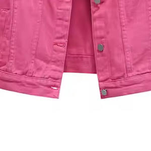 Chaqueta vaquera cómoda para hombre, nueva moda de Color sólido, ropa informal de algodón 100% para ropa de calle de invierno con logotipo frontal y bolsillos - Product Image 6