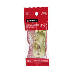 6 Cerrojos de candado de acero chapado en latón 2-1/2 ", HERMEX - Product Image 2