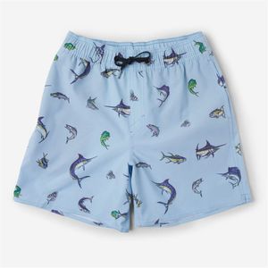 INDEX Pantalones cortos de baño con estampado de pez marlin azul para hombre, de secado rápido, UPF 50, ropa de pesca - Product Image 4