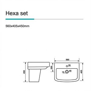 Pedestal de Lavabo Moderno Hexagonal Resistente al Agua para Muebles de Baño, para Uso en Hospitales y Apartamentos - Product Image 2