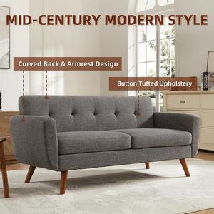 ชุดโซฟาผ้าแบบมีกระดุมติดที่นั่งแบบปรับได้สำหรับห้องนั่งเล่น & ห้องนอนตกแต่งบ้านขนาดกลางสำหรับศตวรรษที่ทันสมัย - Product Image 2