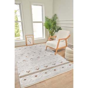 Tapis d'intérieur Netline BE001, crème, moderne, Bereket, 100% acrylique, anti-peluches, facile à nettoyer, durable, 80x150cm, kg, pour chambre à coucher, bureau, Home Depot - Product Image 3
