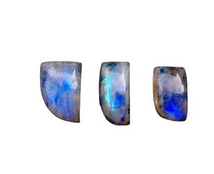 Cabujones de piedra lunar arcoíris Natural, cuentas de piedras preciosas de Fuego Azul con forma elegante suave para la fabricación de joyas hechas a mano - Product Image 1