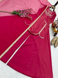 Nouveau Designer Top Sharara Costume Collection Roman Simar Tissu De Soie Avec Broderie Séquence Travail Pour Les Femmes Tenue De Fête - Product Image 5